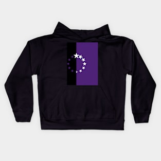 Half purlpe Half white 12 growing stars purple to white Kids Hoodie